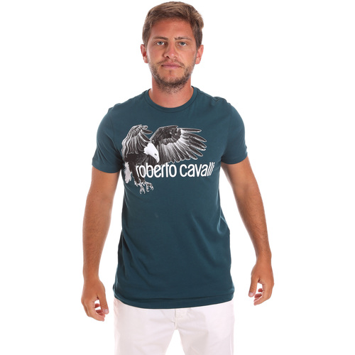 Vêtements Homme T-shirts manches courtes Roberto Cavalli HST68B Vert