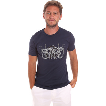 Vêtements Homme T-shirts manches courtes Roberto Cavalli HST66B Bleu
