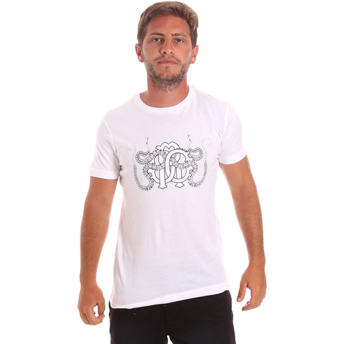 Vêtements Homme T-shirts manches courtes Roberto Cavalli HST66B Blanc