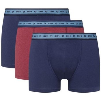 Sous-vêtements Homme Boxers DIM Lot de 3 Boxers Homme Coton BIO Bleu Rouge Bleu Bleu