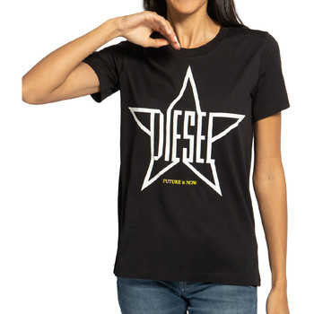 Vêtements Femme T-shirts manches courtes Diesel 00SPBA-0CZJA Noir