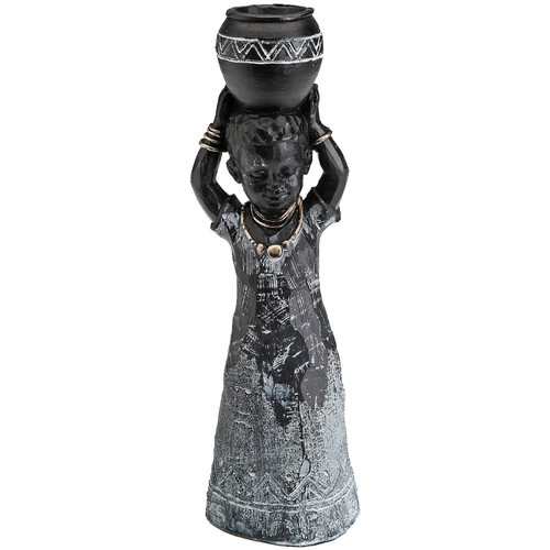 Lampes de bureau Statuettes et figurines Versa Statuette décorative garçon Africain 25.5 cm Noir