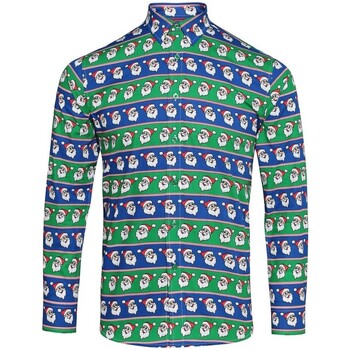 Vêtements Homme Chemises manches longues Christmas Shop CS001 Bleu
