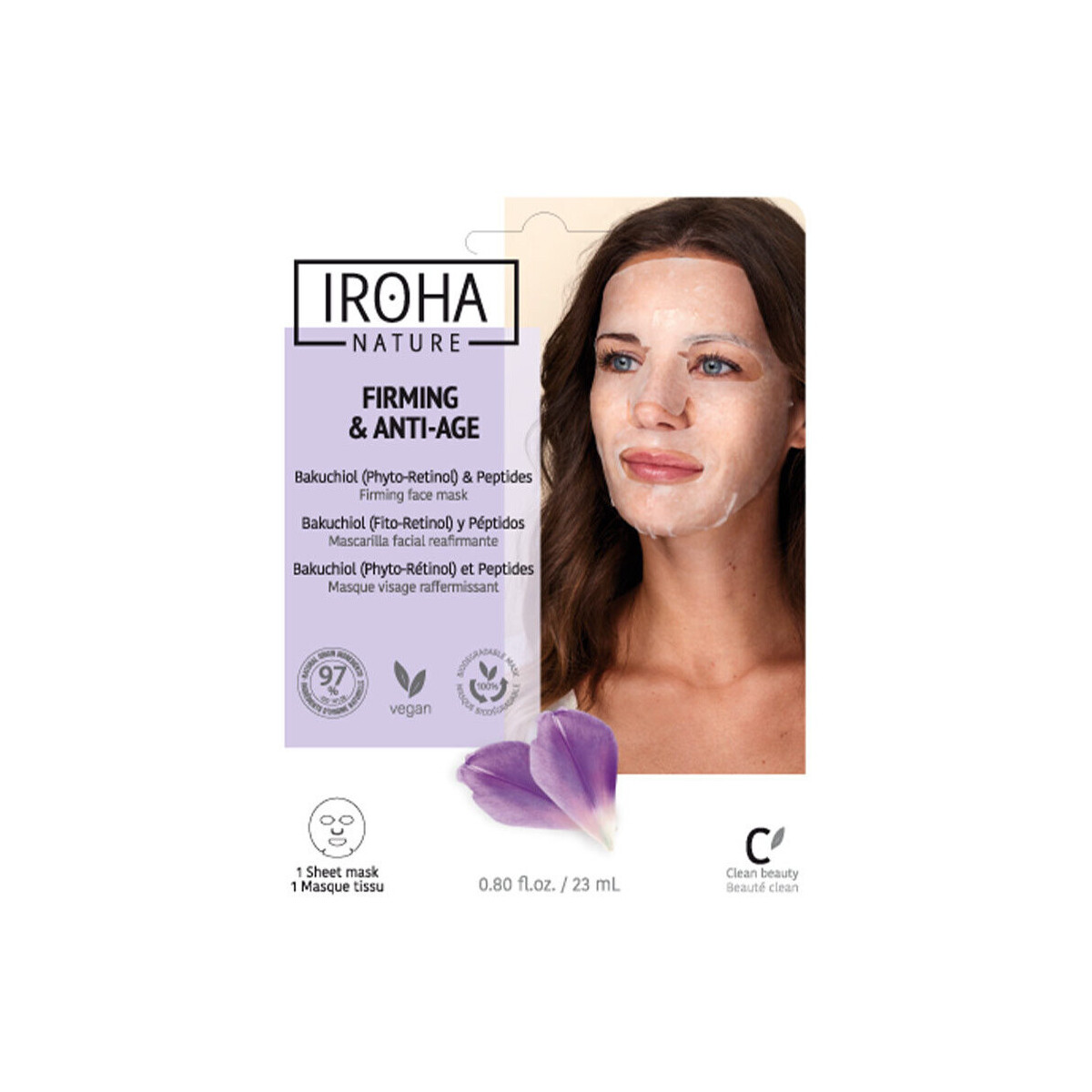 Beauté Masques & gommages Iroha Nature Firming & Anti-age Backuchiol & Peptides Firming Face Mask 