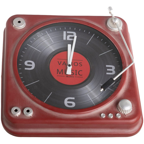 Besaces / Sacs bandoulière Horloges Ixia Pendule métal Vieille platine vinyle Rouge