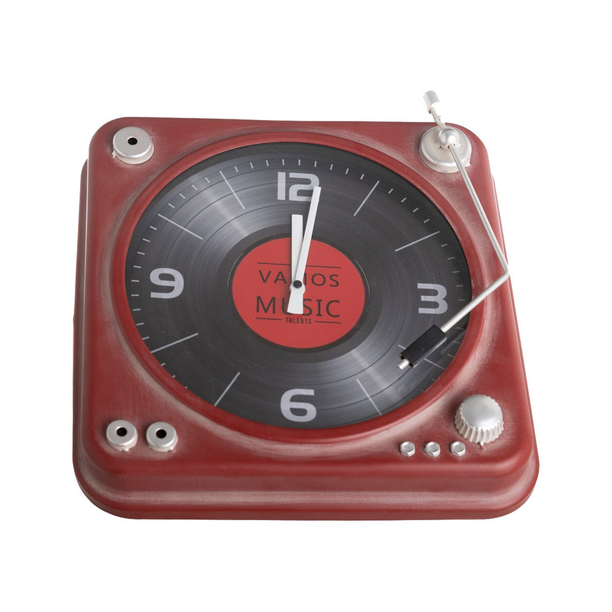 Maison & Déco Horloges Ixia Pendule métal Vieille platine vinyle Rouge