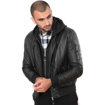 Vêtements Homme Vestes en cuir / synthétiques Serge Pariente BALLE HOOD BLACK Noir