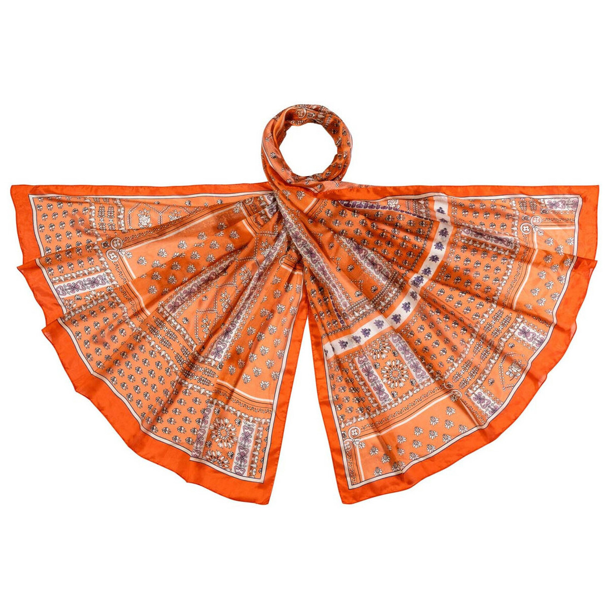 Accessoires textile Femme Echarpes / Etoles / Foulards Allée Du Foulard Etole soie Jimena Orange