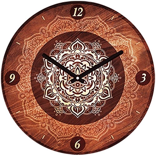 Maison & Déco Horloges Indiens D'amérique Pendule ronde Boho 28 cm Marron