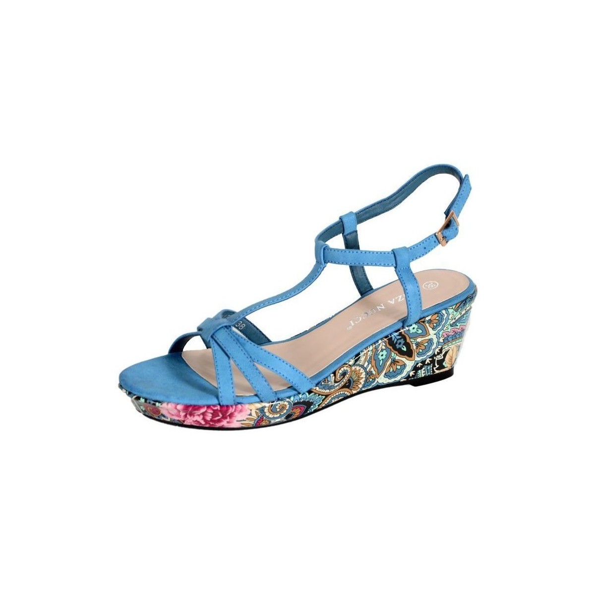 Chaussures Femme Sandales et Nu-pieds Enza Nucci Sandales Compensées Bleu