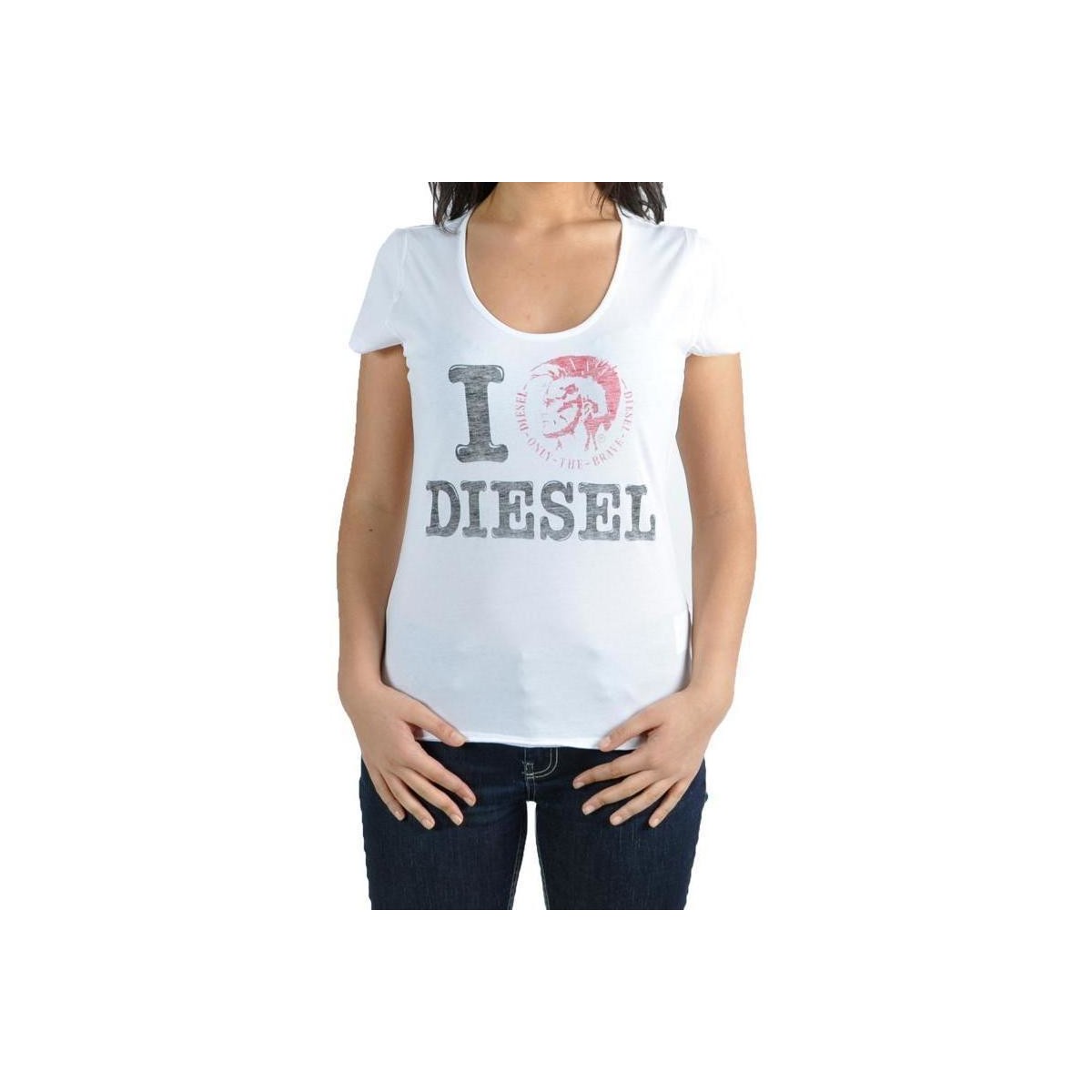 Chaussures Baskets mode Diesel T-Shirt Tictor-C Maglietta 100 Blanc
