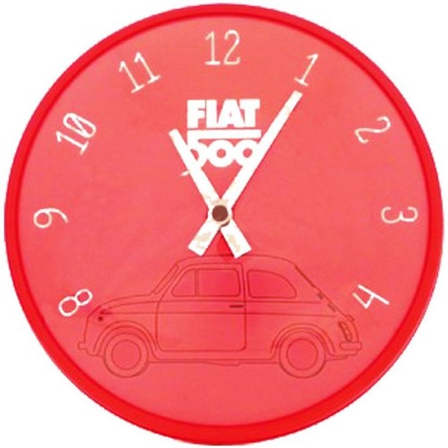 Linge de maison Horloges Forme Pendule ronde Fiat Rouge Rouge