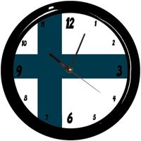 Maison & Déco Horloges Pays Du Monde Pendule ronde Finlande Cbkreation Bleu