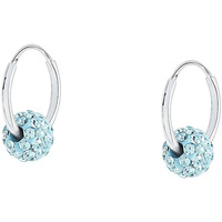 Montres & Bijoux Femme Boucles d'oreilles Cleor Créoles  en Argent 925/1000 et Cristal Bleu Blanc