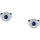 Tops / Blouses Boucles d'oreilles Cleor Puces  en Argent 925/1000, Verre Bleu et Oxyde Blanc
