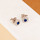 Tops / Blouses Boucles d'oreilles Cleor Puces  en Argent 925/1000, Verre Bleu et Oxyde Blanc