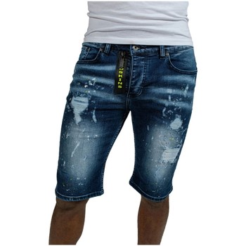 Vêtements Homme Shorts inch / Bermudas Redskins Bermuda jeans  Zip Graph ref 52017 Bleu Bleu