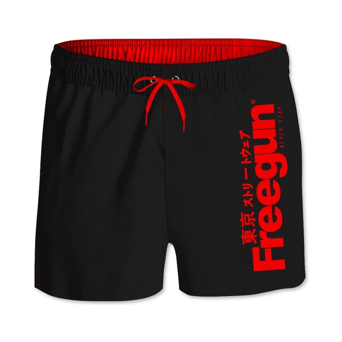 Vêtements Garçon Maillots / Shorts de bain Freegun Boardshort Court garçon ceinture élastique Logo Noir