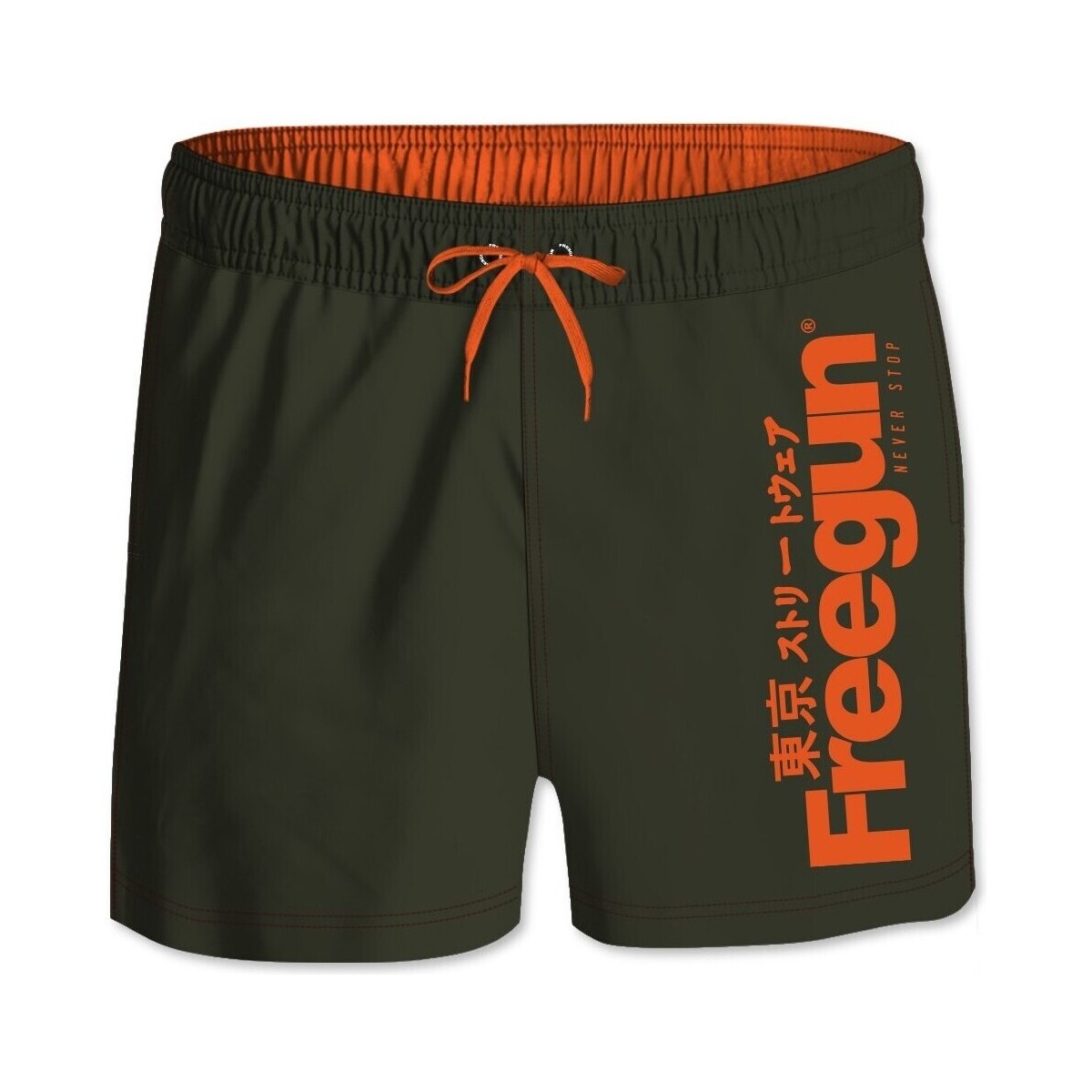 Vêtements Garçon Maillots / Shorts de bain Freegun Boardshort Court garçon ceinture élastique Logo Vert