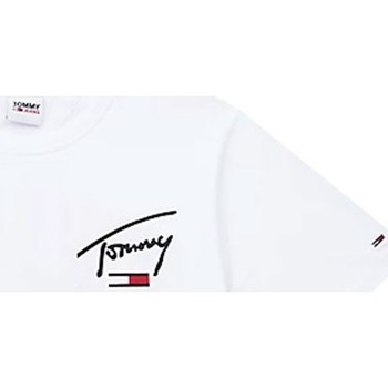 Vêtements Femme T-shirts manches courtes Tommy Jeans T shirt  Ref 53370 YBR blanc Blanc