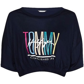 Vêtements Femme Tops / Blouses Tommy Hilfiger T shirt crop top  Ref 53401 DW5 marine Bleu