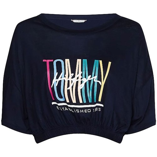 Tommy Hilfiger T shirt crop top Tommy Jeans Ref 53401 DW5 marine Bleu -  Vêtements T-shirts & Polos Femme 37,43 €