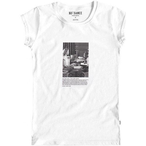 Vêtements Femme T-shirts & Polos Ko Samui Tailors T-shirt Eat Pray Noir et Blanc Blanc Blanc
