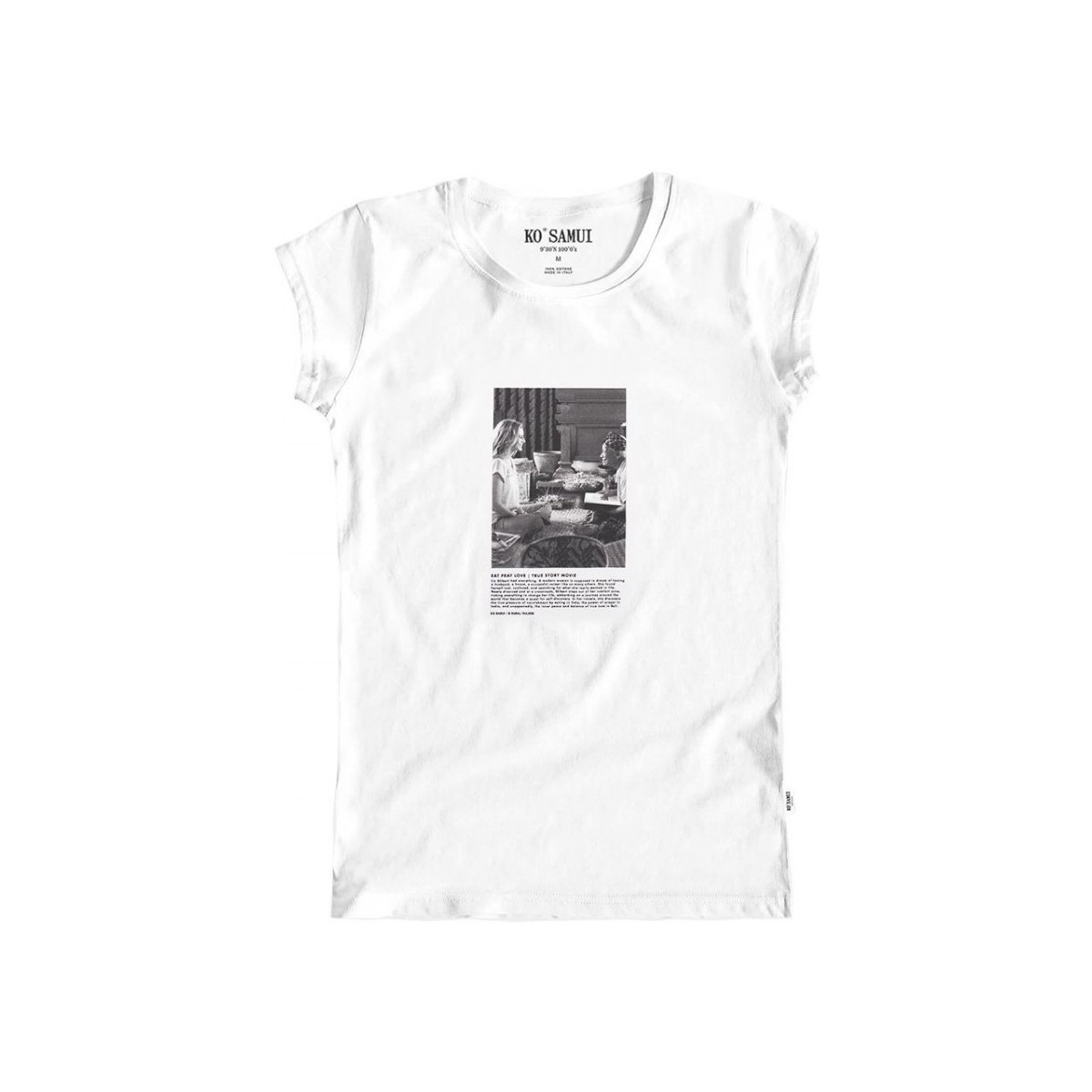 Vêtements Femme T-shirts & Polos Ko Samui Tailors T-shirt Eat Pray Noir et Blanc Blanc Blanc