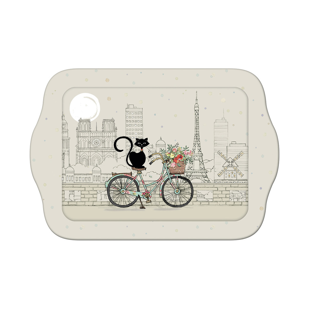 Maison & Déco Vides poches Kiub Mini plateau rectangulaire un Chat à Paris Beige