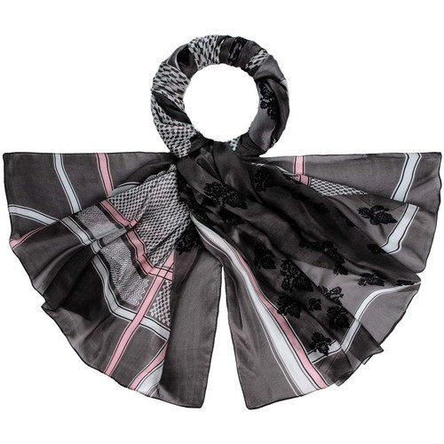 Allée Du Foulard Etole soie Kinga Noir - Accessoires textile echarpe Femme  47,90 €