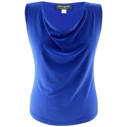 Vêtements Femme Tops / Blouses Georgedé Top Kiana Col Bénitier Bleu Royal Bleu