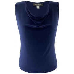 Vêtements Femme Tops / Blouses Georgedé Top Kiana Col Bénitier Bleu Marine Bleu