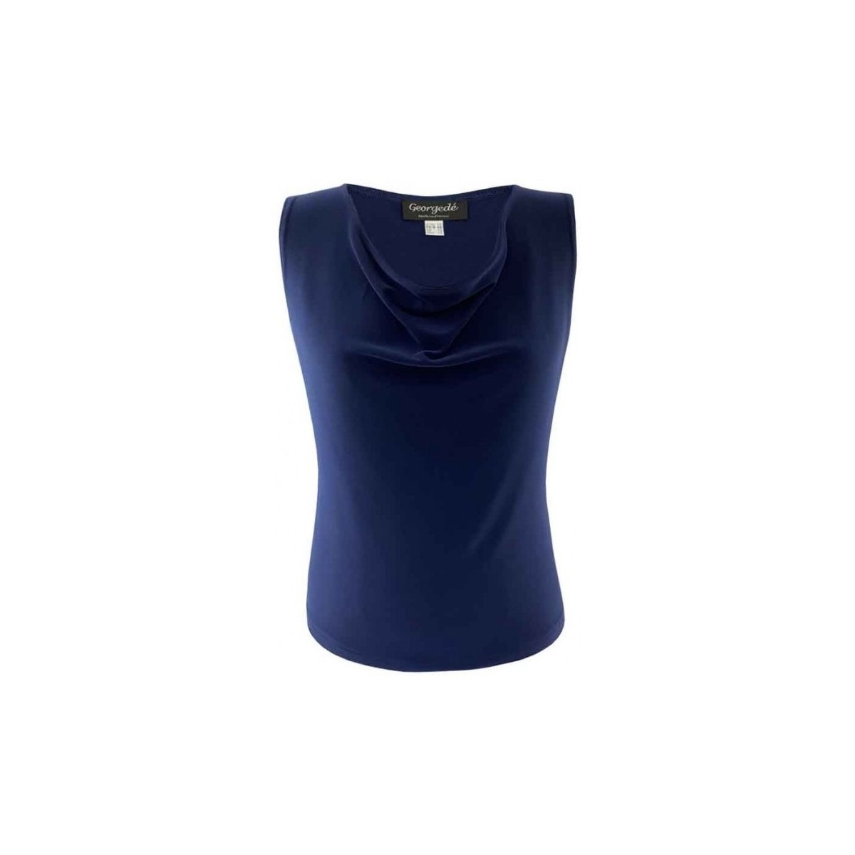 Vêtements Femme Tops / Blouses Georgedé Top Kiana Col Bénitier Bleu Marine Bleu