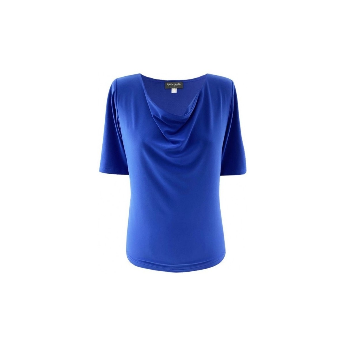 Vêtements Femme Tops / Blouses Georgedé Top Lara Col Bénitier Bleu Royal Bleu