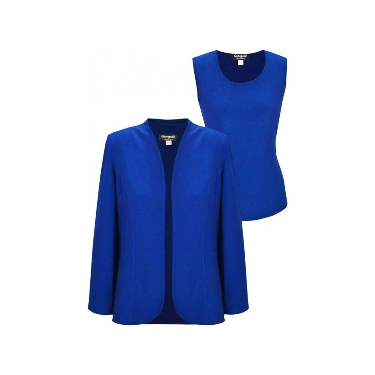 Vêtements Femme Vestes Georgedé Twinset Léa Uni Top et Veste Bleu Royal Bleu