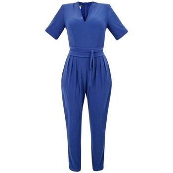 Vêtements Femme Pantalons Georgedé Combinaison Olga Ceinturée en Jersey Bleu Royal Bleu