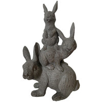Maison & Déco Statuettes et figurines Amadeus Cades Statuette 3 lapins 22x10x32cm Gris