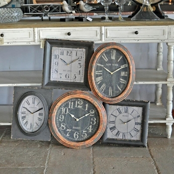 Maison & Déco Horloges Dialma Brown Grande horloge multiple bois 100x79cm Doré
