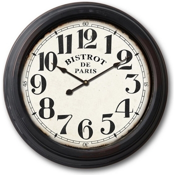 Maison & Déco Horloges La Grande Prairie Horloge Bistrot de Paris 58cm Noir et argent
