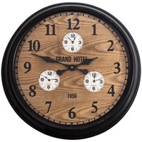 Maison & Déco Horloges Antic Line Horloge ronde noir et bois 60x9cm Noir