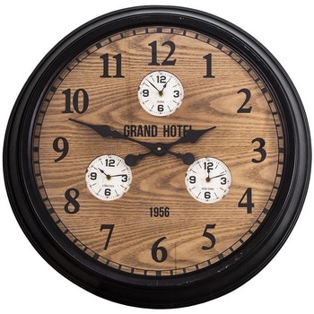 Maison & Déco Horloges Antic Line Horloge ronde noir et bois 60x9cm Noir