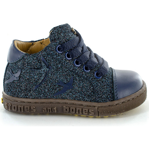 Chaussures Fille Baskets montantes Raxi Calf Ocre-navy Sual Glitter Ocean Bleu