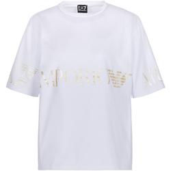 Vêtements Femme T-shirts manches courtes Emporio Armani ygf8b draped asymmetric sleeveless dress 3KTT18 TJ29Z Blanc