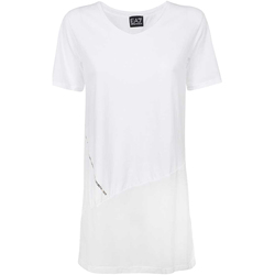 Vêtements Femme T-shirts manches courtes Emporio Armani рубашка в двух тонах 3KTT36 TJ4PZ Blanc