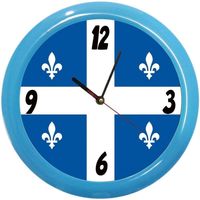 Maison & Déco Horloges Pays Du Monde Pendule ronde Quebec Cbkreation Bleu