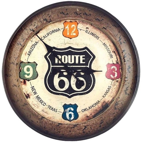 Les Petites Bomb Horloges Zep Pendule ronde Route 66 - 52 cm Beige