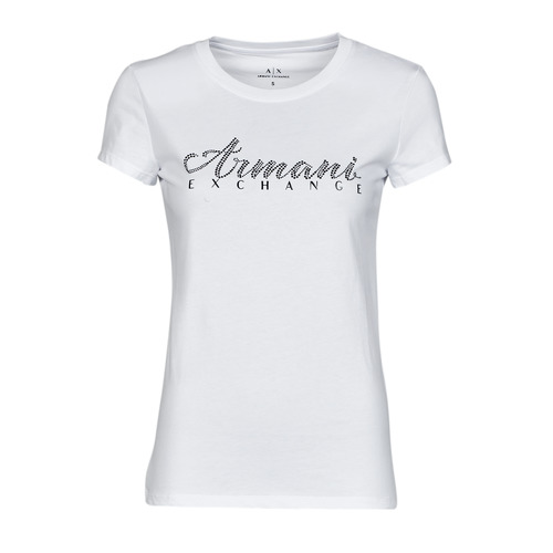 T-shirt Coton Armani Exchange en coloris Blanc Femme Tops Tops Armani Exchange 