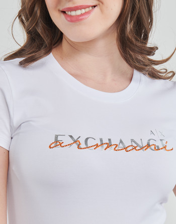 T-shirts Manches Courtes Armani Exchange 3LYTKD Blanc - Livraison Gratuite 