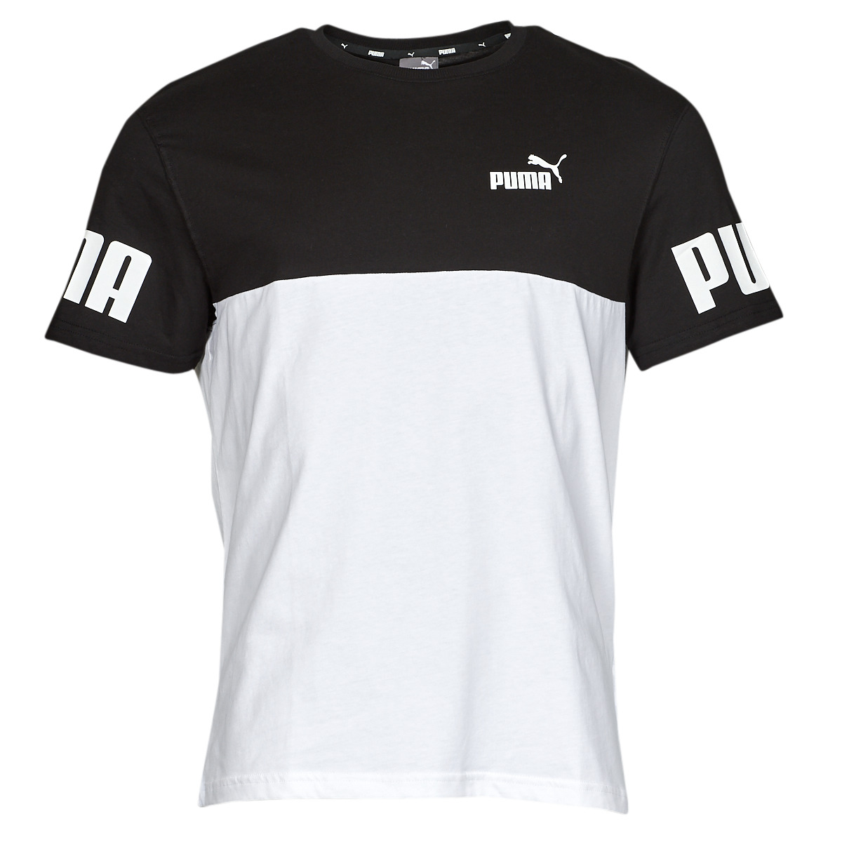 Puma PUMA Livraison - Homme manches ! courtes € Noir Gratuite T-shirts Vêtements Blanc / POWER - | TEE Spartoo COLORBLOCK 30,99