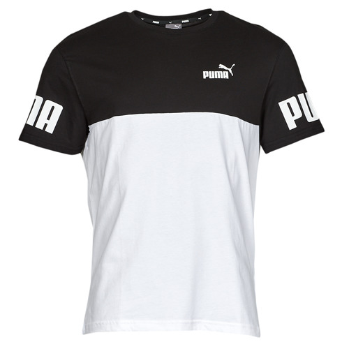Puma PUMA POWER COLORBLOCK TEE Noir / Blanc - Vêtements T-shirts manches  courtes Homme 26,99 €